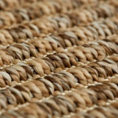 Close-up of the chunky boucle cords in camel