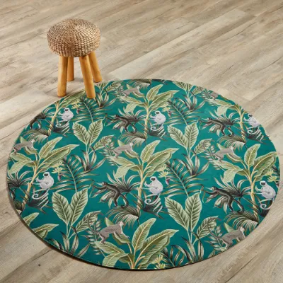 Picture of Monkey Round Printed Rug