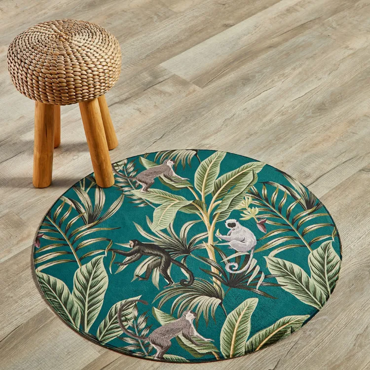 Picture of Monkey Round Printed Rug