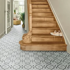 Clarity vinyl flooring at the foot of a timber staircase