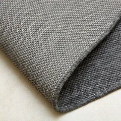 Picture of 4.00 x 1.85 Plaid Check Black Outdoor Rug