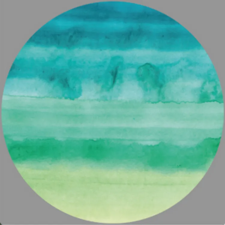 Picture of Ombre Blue Round Printed Rug