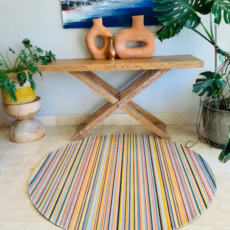 Picture of Candy Stripe Bliss Round Printed Rug