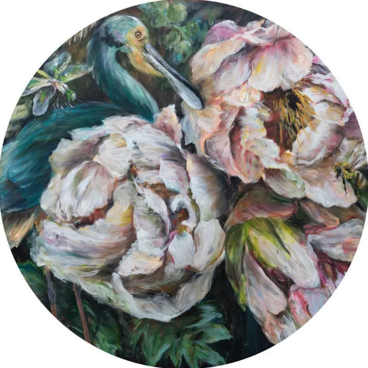 Picture of Kim Black Celebrating Paradise Round Printed Rug