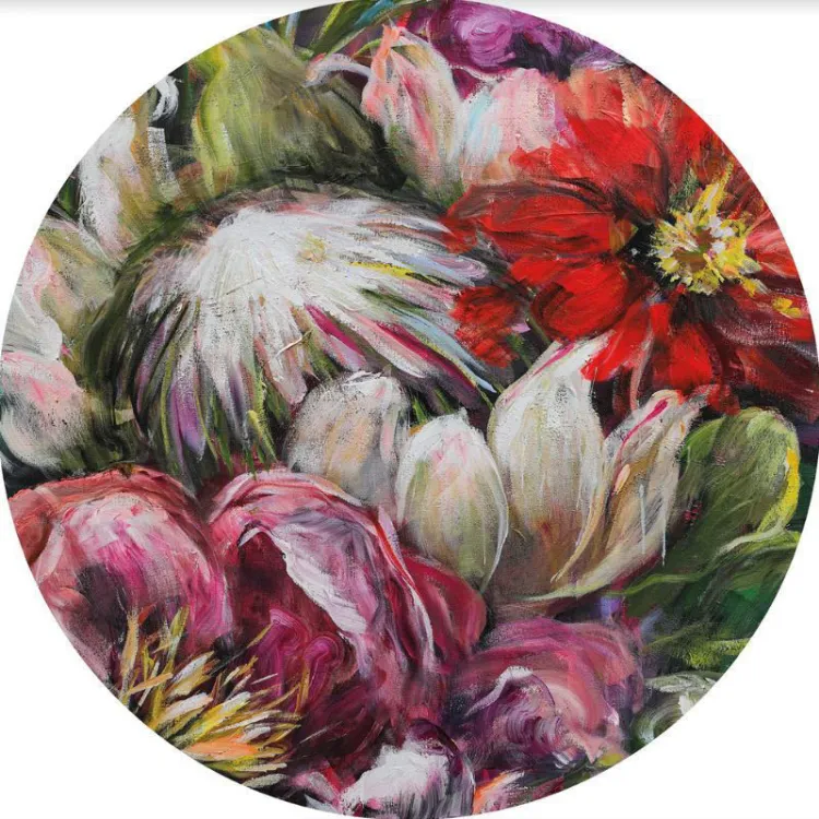 Picture of Kim Black Living in Colour Round Printed Rug