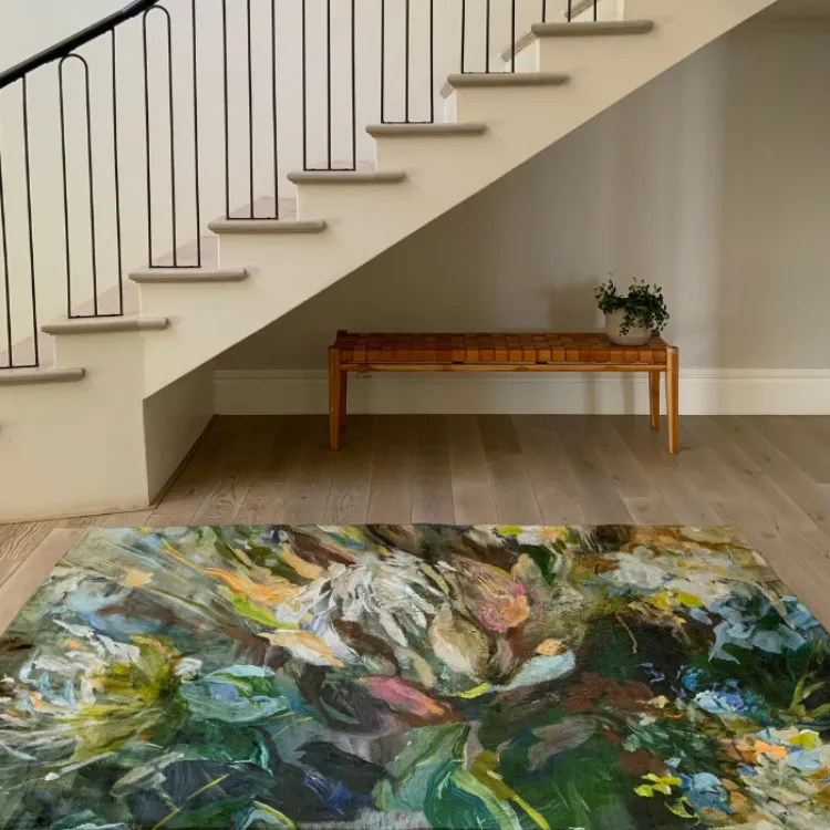 Picture of Kim Black Colourburst Protea Printed Rug