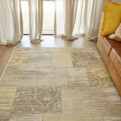 Picture of VINTAGE PATCHWORK YELLOW OUTDOOR RUG