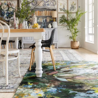 Picture of Kim Black Colourburst Protea Printed Rug