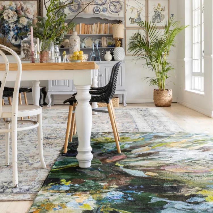 Picture of Kim Black Colourburst Protea Printed Rug