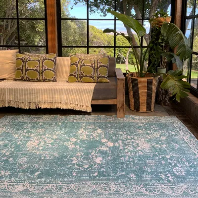 Picture of Ageless Aqua Printed Rug