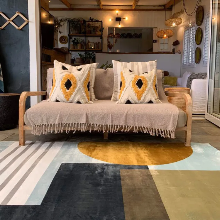 Picture of Bauhaus Blues Printed Rug