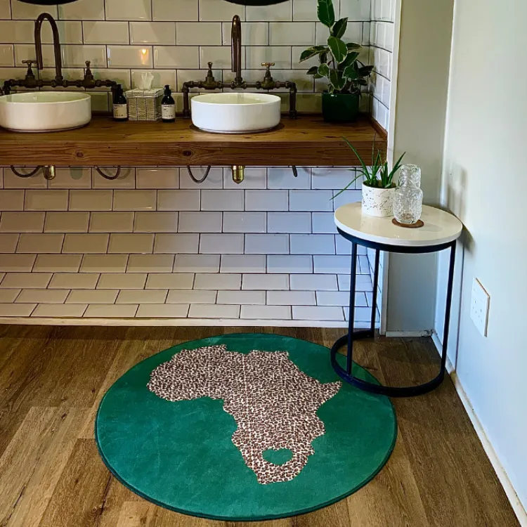 Picture of Africa Animal Print Jade Round Printed Rug
