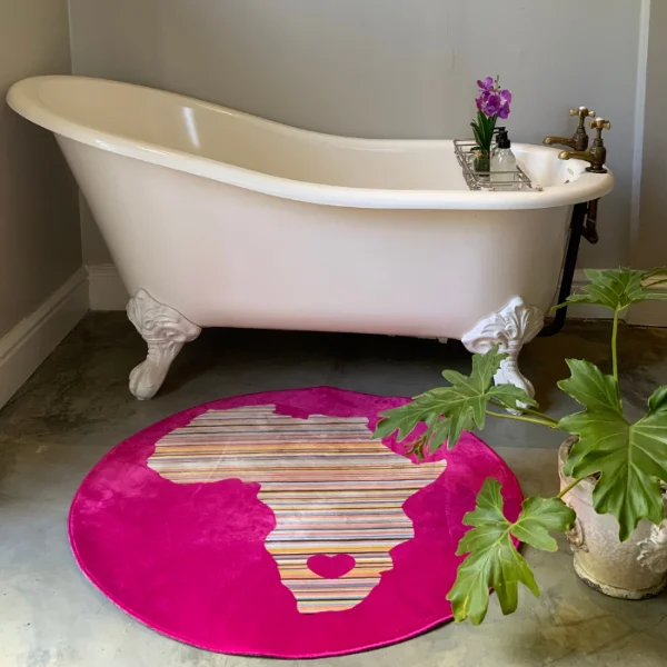 Picture of Africa Candystripe Pink Round Printed Rug