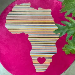 Picture of Africa Candystripe Pink Round Printed Rug