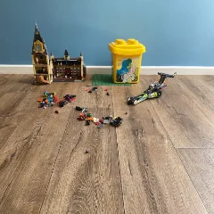 Harbour vinyl flooring in a playroom with toy bins and a building-block castle