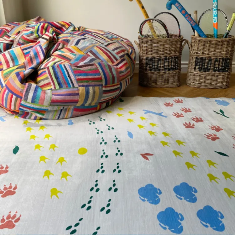 Picture of Footprints Multicoloured | Zimema CTCA Printed Rug