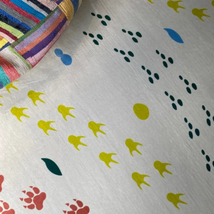 Picture of Footprints Multicoloured | Zimema CTCA Printed Rug