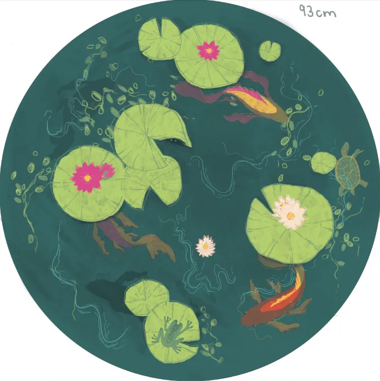 Picture of Pond Life | Jané  CTCA Round Printed Rug