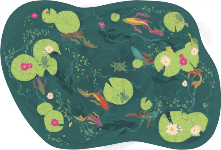 Picture of Pond Life | Jané CTCA Printed Rug