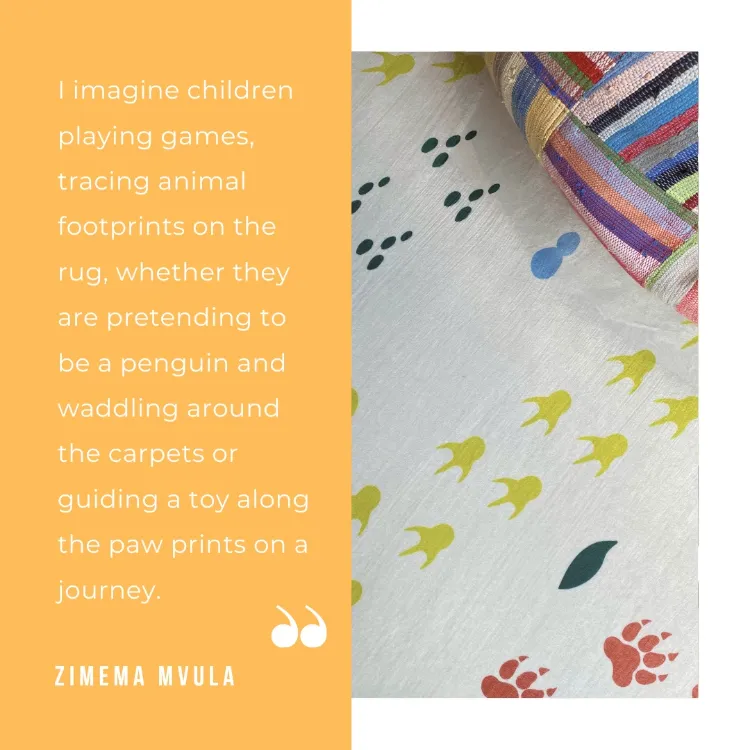 Picture of Footprints Multicoloured | Zimema CTCA Printed Rug