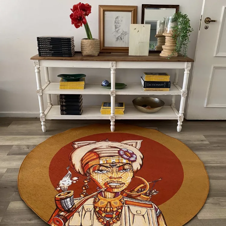 Picture of DREDA | Labafazi Rust Round Printed Rug