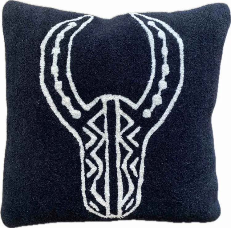 Picture of IMPRINT BLACK HORN CUSHION (HAND-TUFTED)