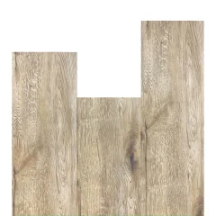 Carbine vinyl planks arranged in a stepped layout on white, showing the board shape and joints