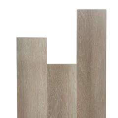 Hennops vinyl planks in greige, arranged in a stepped layout on white