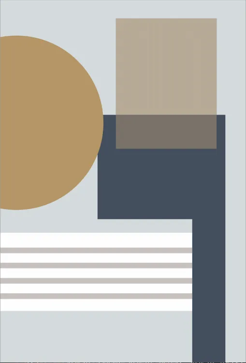 Picture of Bauhaus Blues Printed Rug