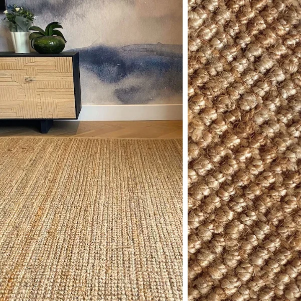 Jute Ribbed Gold Natural Rug