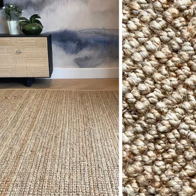 Picture of Jute Ribbed Gold Long Natural Runner