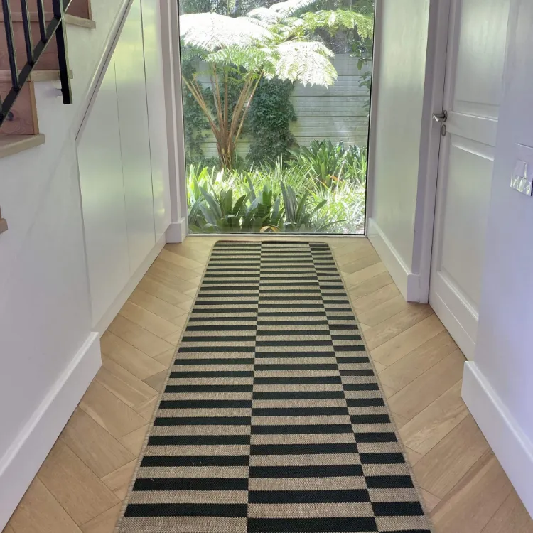 Picture of 0.95 x 3.00 Broken Stripe Almond Medium Outdoor Runner