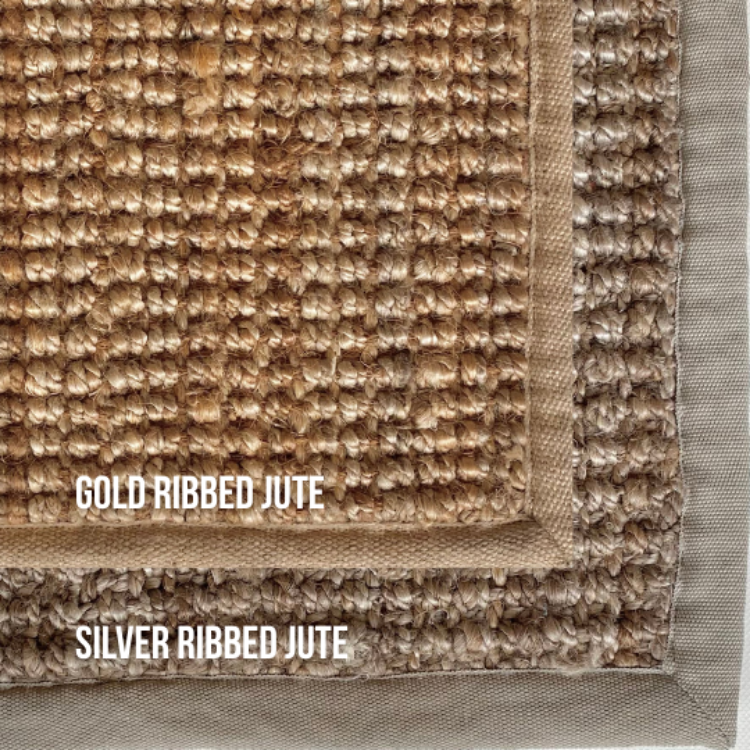 Picture of 1.40 x 2.40 Jute Ribbed Silver Factory Shop Rug
