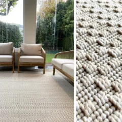 Picture of 1.45 x 3.50 Knotted Ecru Outdoor Factory Shop Rug