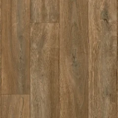 Earth Wood vinyl shown flat, warm brown oak planks
