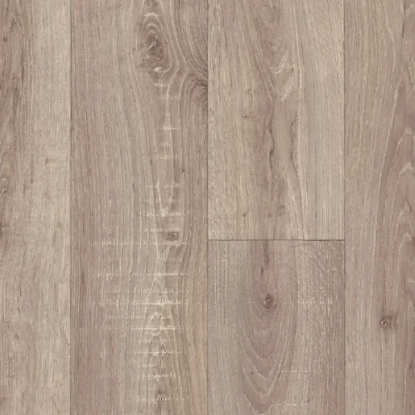Misty Wood vinyl shown flat, pale grey-beige oak planks