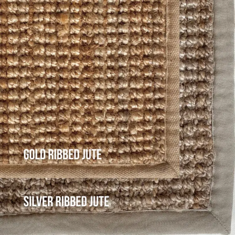 Picture of 1.50 x 3.00 Jute Ribbed Silver Natural Rug