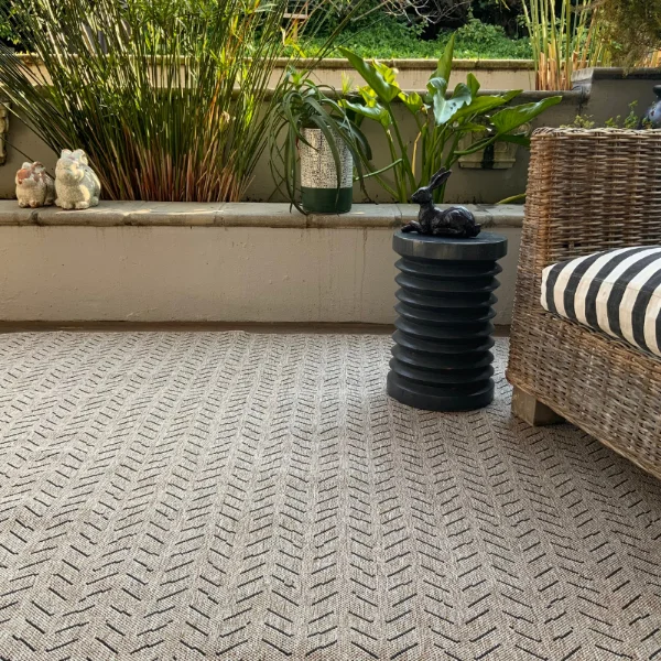 Picture of 3.96 x 1.30 Peaks Almond Outdoor Rug