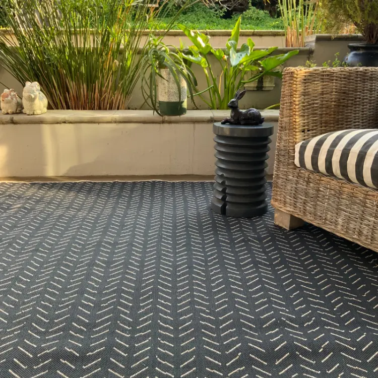 Picture of 3.96 x 1.30 Peaks Almond Outdoor Rug