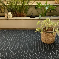 Picture of 3.96 x 1.60 Peaks Mono Factory Shop Outdoor Rug