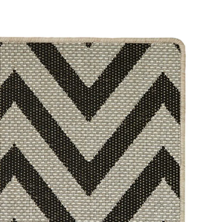 Picture of 2.00 x 1.10 Herringbone Black Outdoor Rug