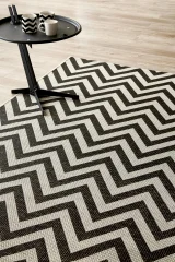 Picture of 2.00 x 1.10 Herringbone Black Outdoor Rug