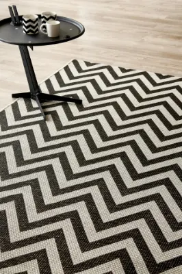 Picture of 2.00 x 1.10 Herringbone Black Outdoor Rug