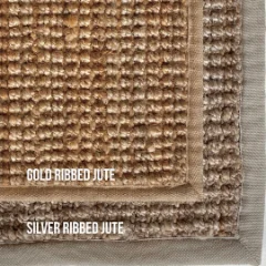 Picture of 0.80 x 2.80 Jute Ribbed Silver Natural Medium Runner