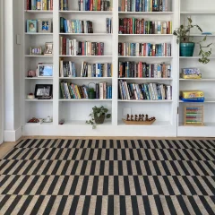 Picture of 2.00 x 2.00 Broken Stripe Almond Outdoor Factory Shop Rug