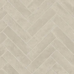 Easy Fit Klompie vinyl flooring - cream clay-brick herringbone pattern shown flat