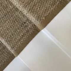 Seagrass Herringbone staircase installation close up